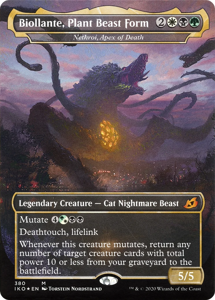 Biollante, Plant Beast Form - Nethroi, Apex of Death (IKO-380) - Ikoria: Lair of Behemoths / Biollante, Plant Beast Form (Borderless) Foil