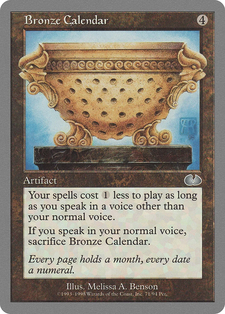 Bronze Calendar (UGL-071) - Unglued