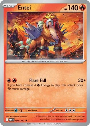 Entei 025 - Reverse Holofoil ME Ascended Heroes - Rare