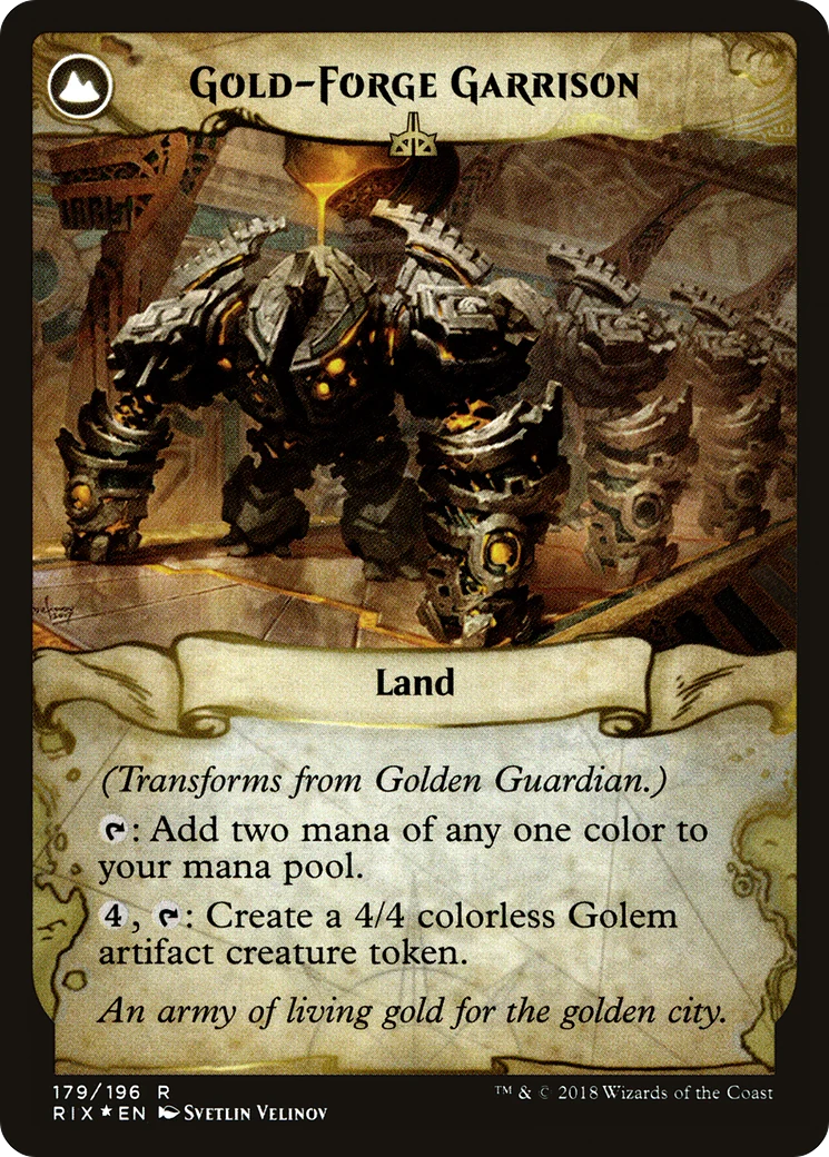 Golden Guardian (PRE-179) - Rivals of Ixalan Promos: (compasslanddfc) Foil - Image 2