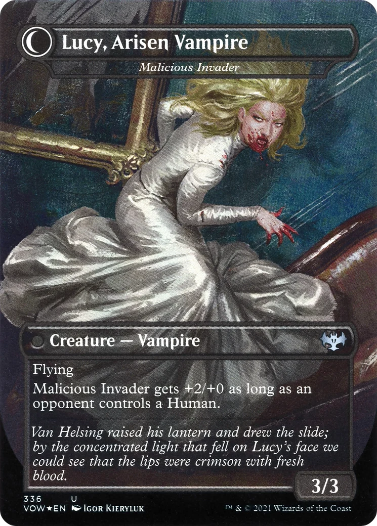 Lucy Westenra - Innocent Traveler (VOW-336) - Innistrad: Crimson Vow: (Double Faced Transform) (Borderless) - Image 2