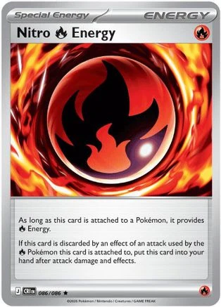 Nitro Fire Energy 086 - Reverse Holofoil ME04 Chaos Rising - Rare