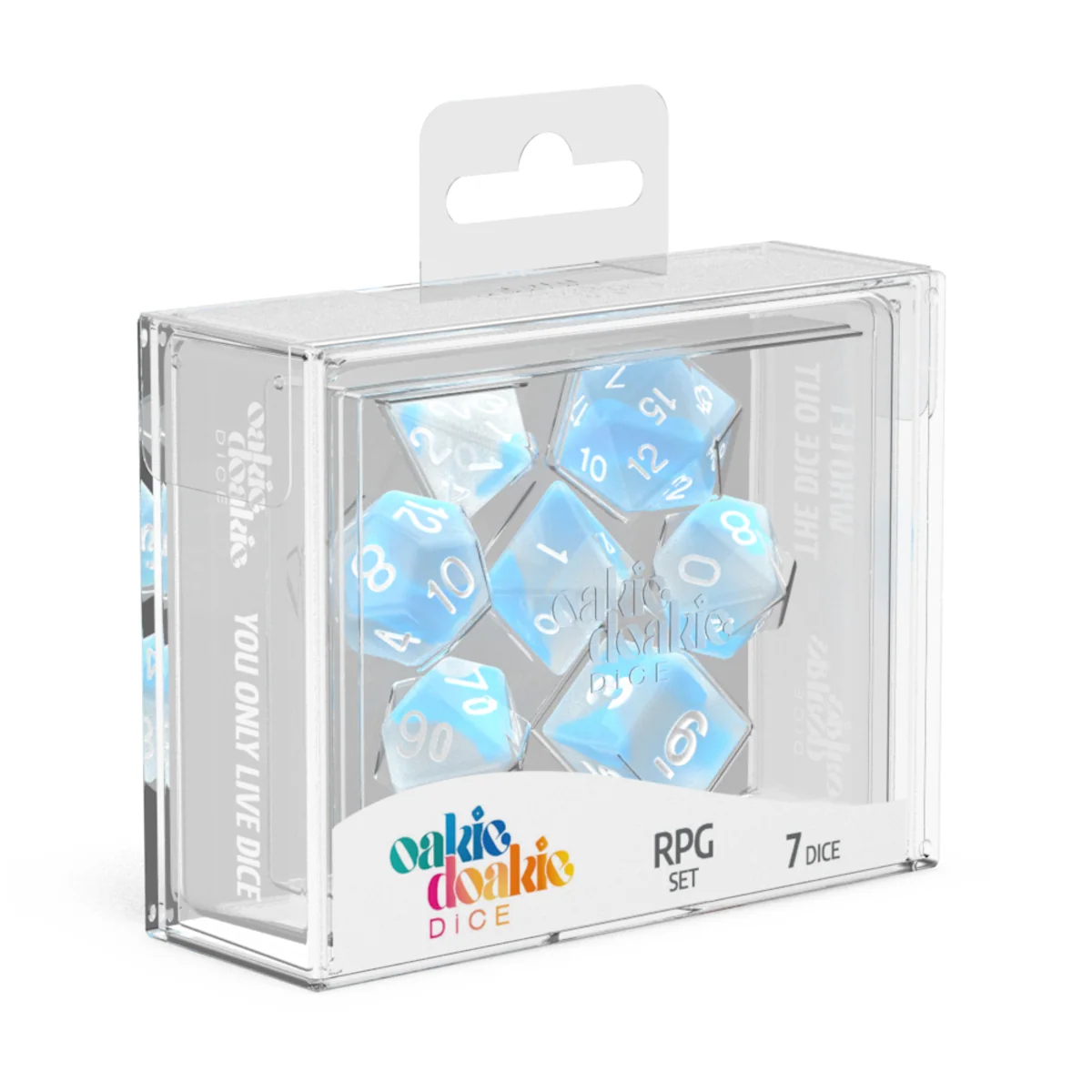 Oakie Doakie DICE - RPG Set Glow in the Dark: Arctic (Set of 7 Dice) - Image 2