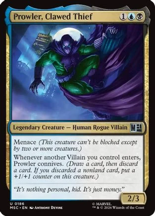 Prowler, Clawed Thief (Surge Foil) (MSC-186) - Commander: Marvel Super Heroes Foil