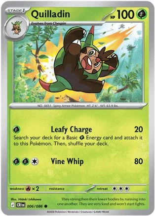 Quilladin 006 - Reverse Holofoil ME04 Chaos Rising - Common