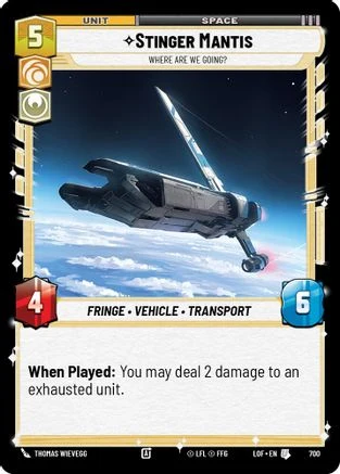 Stinger Mantis - Where Are We Going? (Foil) (700) - Legends of the Force Foil