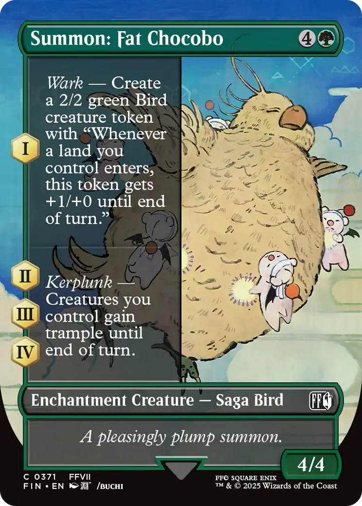 Summon: Fat Chocobo (Borderless) (FIN-371) - FINAL FANTASY: (enchantment) (Borderless)
