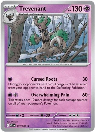 Trevenant 039 - Holofoil ME04 Chaos Rising - Rare