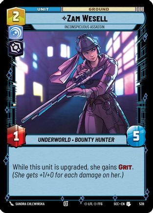 Zam Wesell - Inconspicuous Assassin (Foil) (539) - Secrets of Power Foil